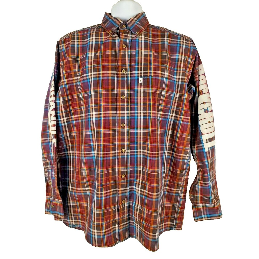 Panhandle Tuf Cooper Performance Men's Medium Shirt Button Down Rock & Roll